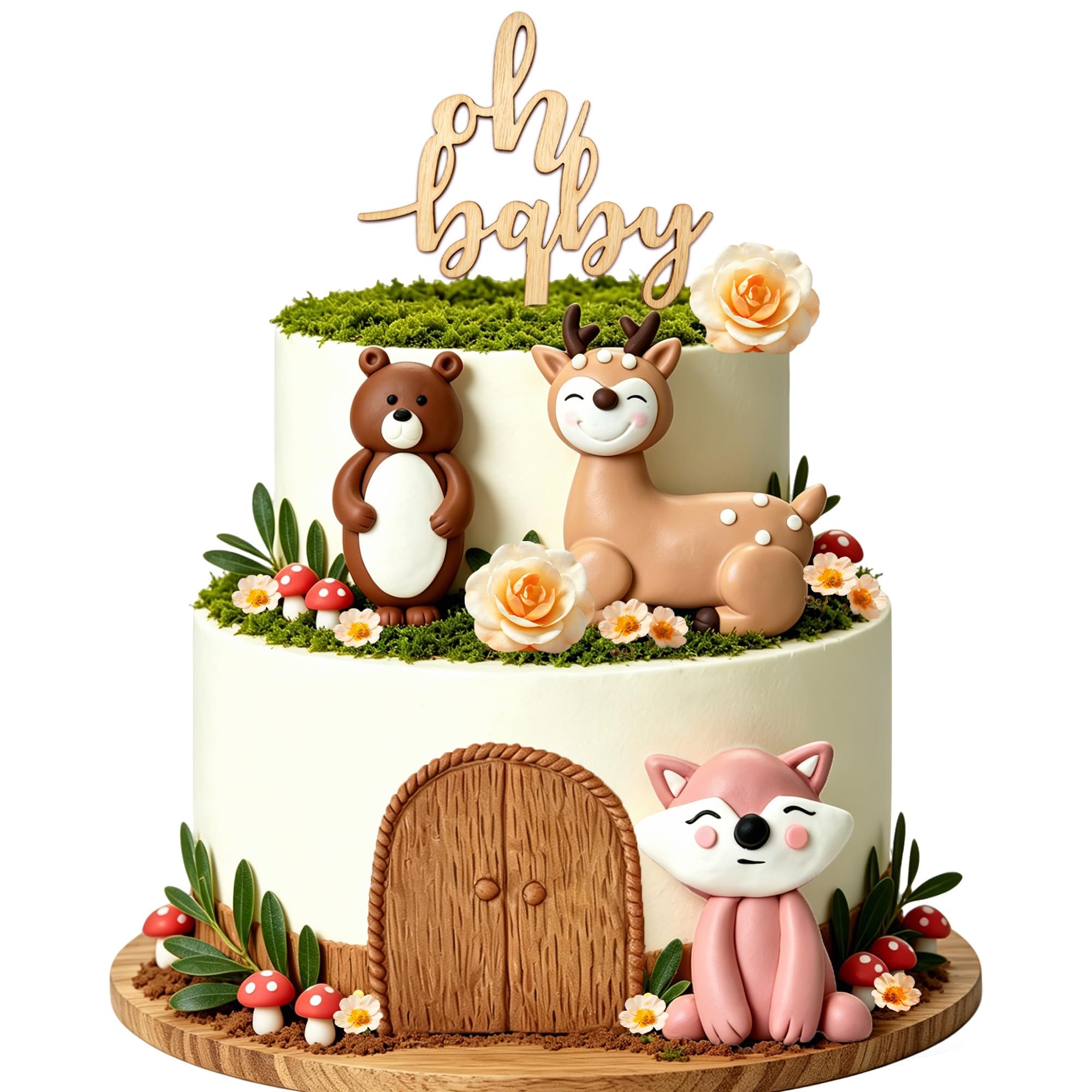 Woodland Cake Toppers, Oh Deer Baby Shower Cake Decorations