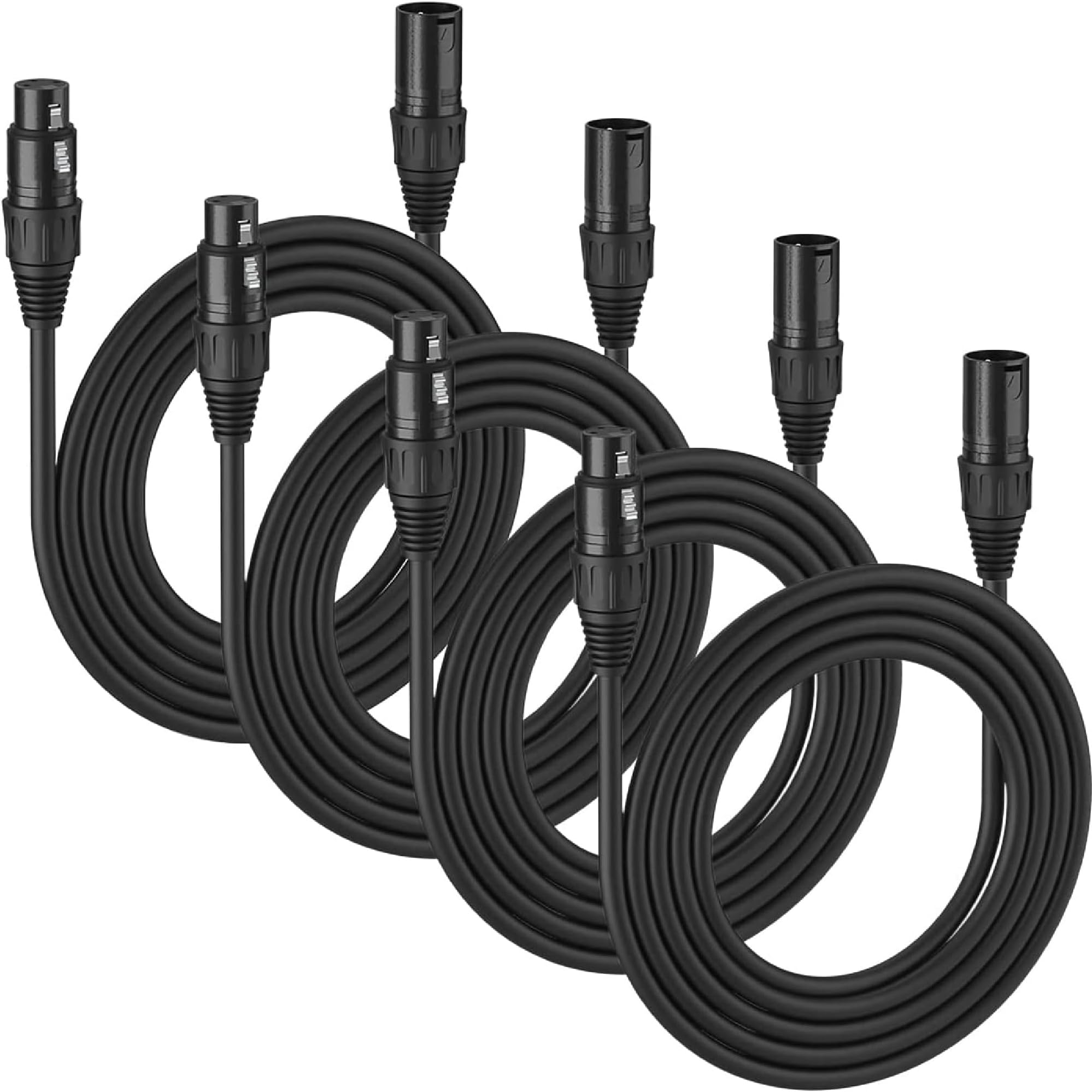 6.6ft MFL DMX Cable 3 Pin DMX XLR for Party Lights DJ Lighting ï¼Ë†Pack of 4ï¼â€°