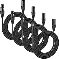 Vista 10 de MFL. Cable DMX flexible de 10 pies de señal de 3 pines XLR macho a hembra, cable para iluminación de escenario, luces de DJ, impedancia de 110