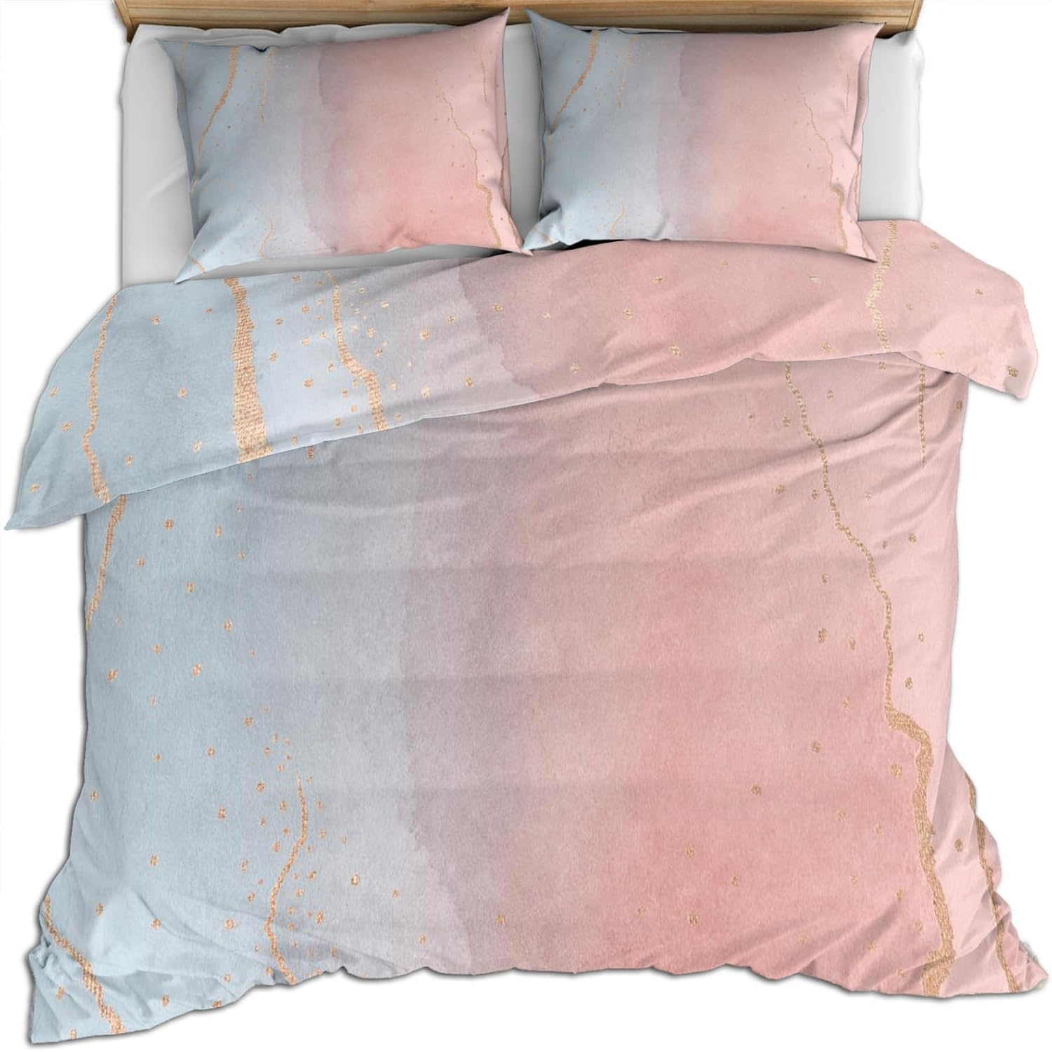 Marble Duvet Cover Twin Size, Abstract Bedding Marble Decorative Kids' Duvet Cover Sets Ultra Soft Bedding with Zipper Closure for Kids Room Teen Bed Decor