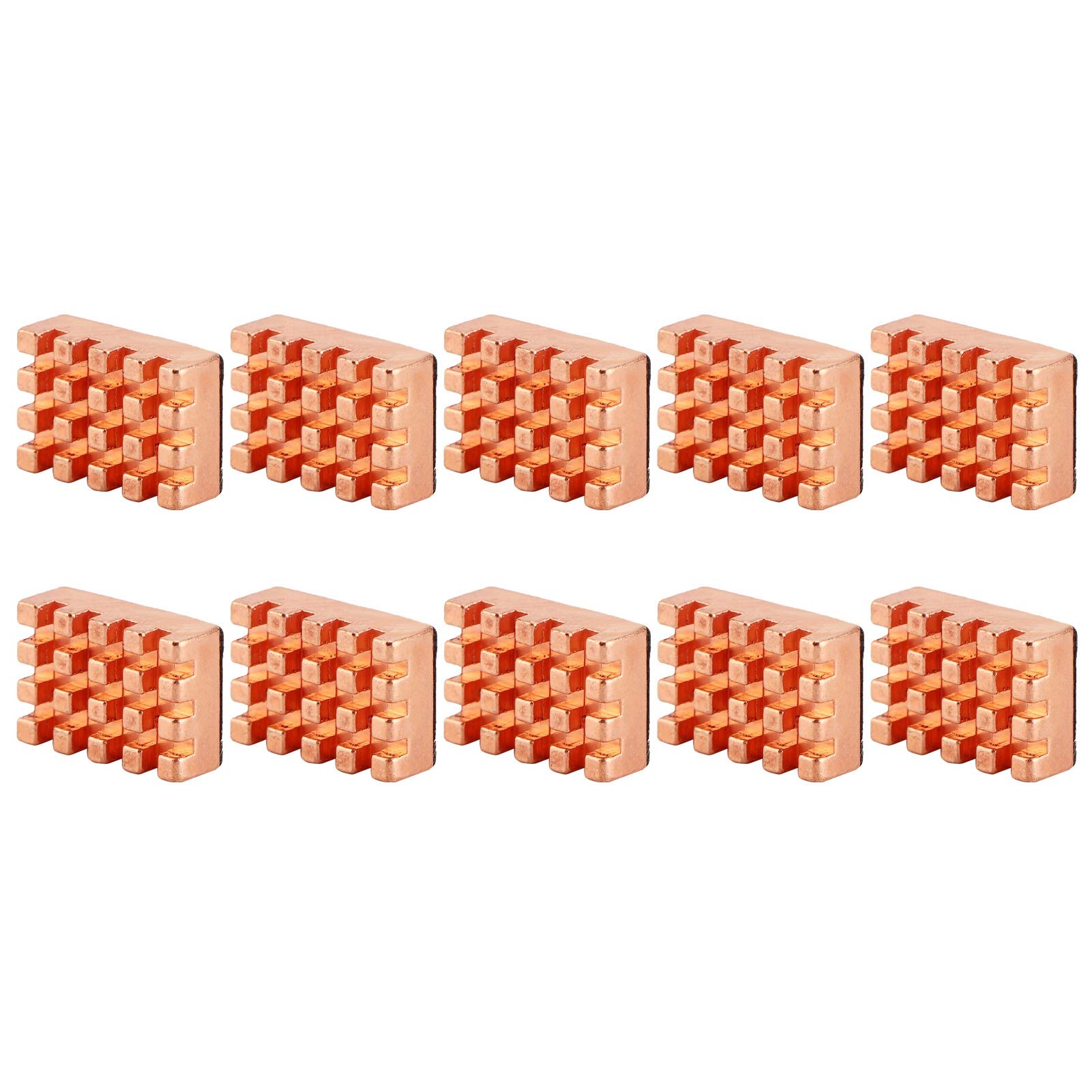 10x miedziane radiatory chłodzące VGA RAM, radiator chłodnicy 15x10x5mm dla , VGA RAM, chipy IC, Mosfet SCR (z podkładkami termicznymi)