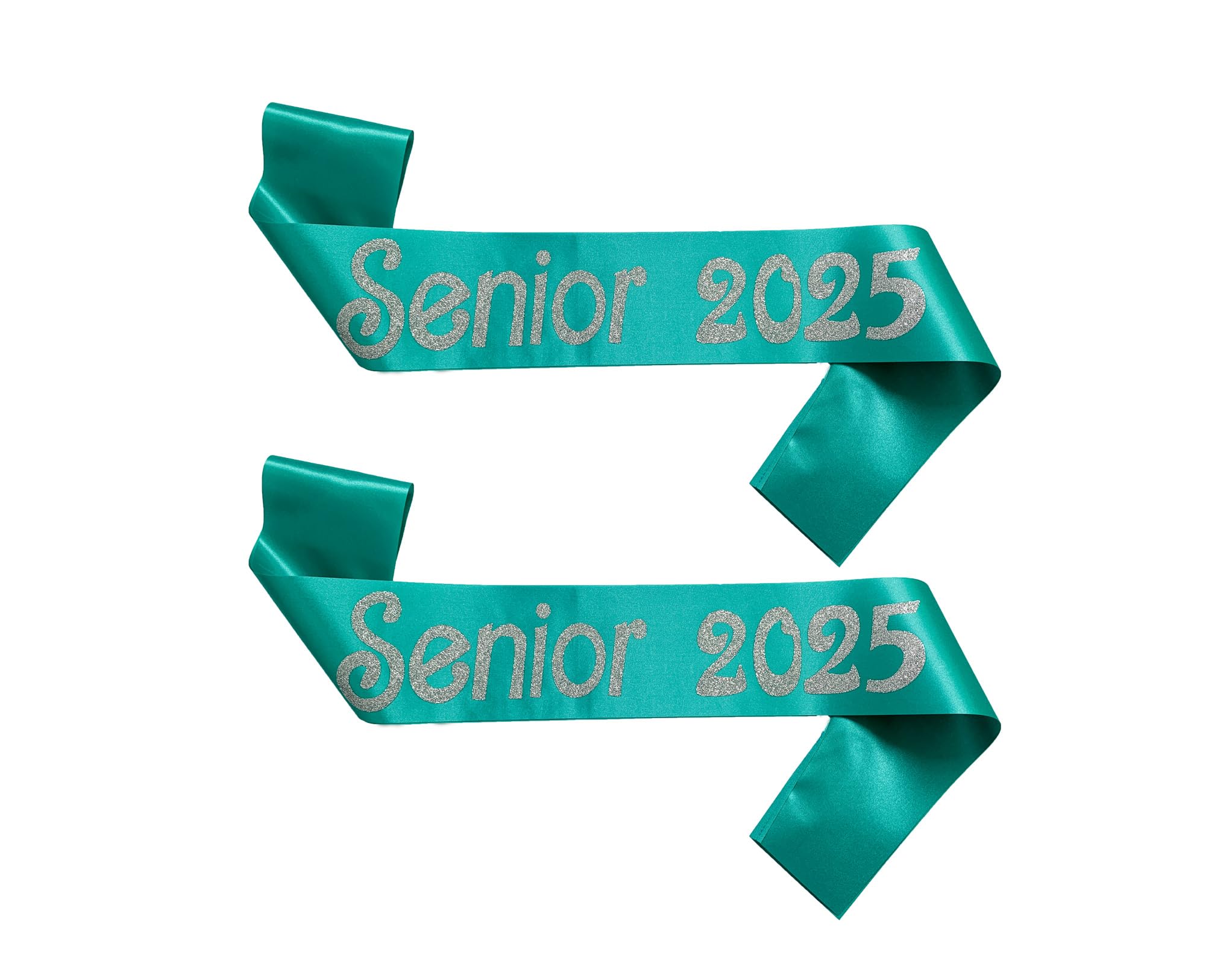Conggluuo Senior 2025 sash,senior sashes class of 2025 senior sash Green sash with Silver Glitter graduation sash for Graduation Party Supplies 2 Pack