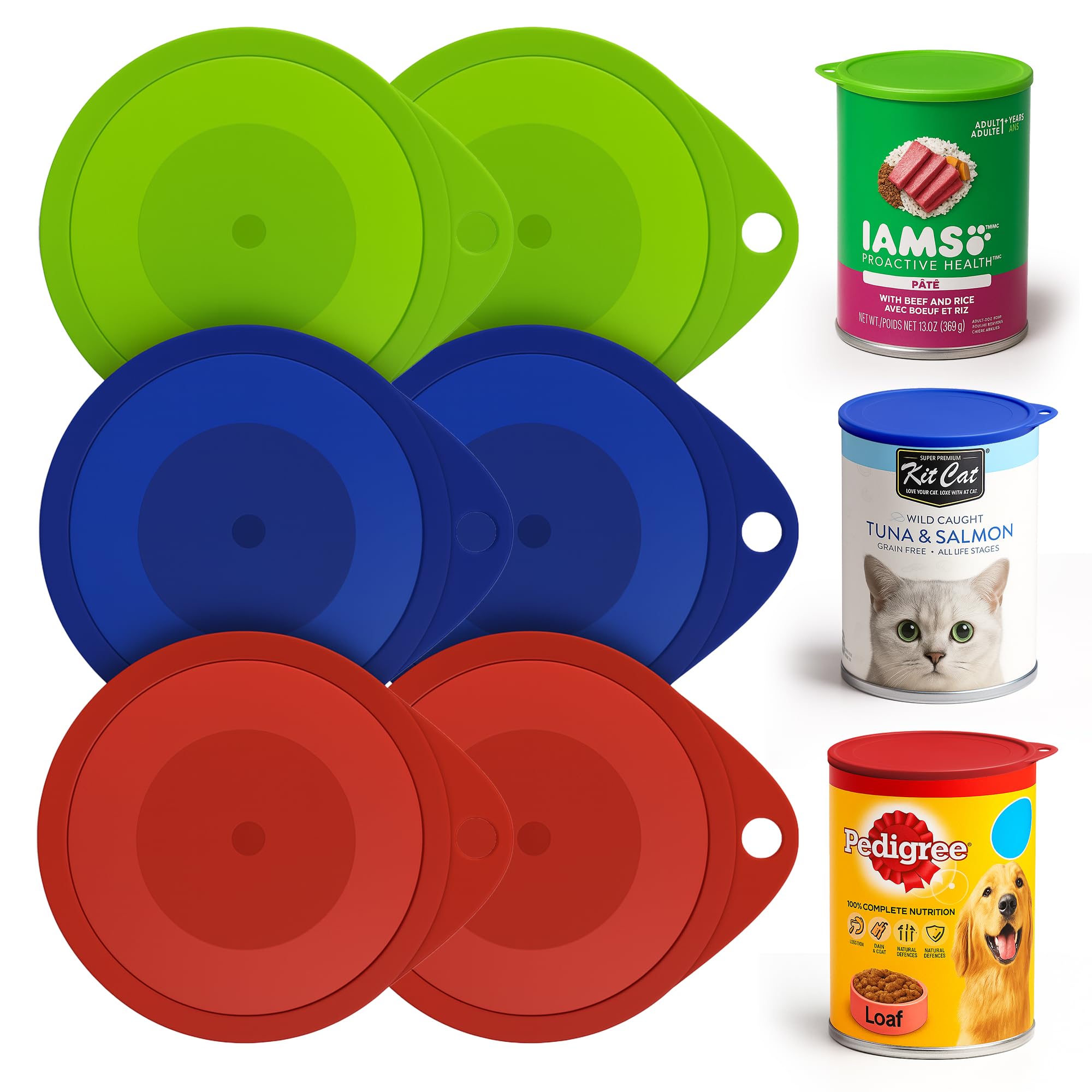 SOL 6pk Plastic Can Lids for Tins – Silicone Tin Covers for Food Storage – Durable & Reusable Can Tops – Universal Fit for Pet Food, Beans, Soups, and Canned Goods – Airtight & Leakproof Seal