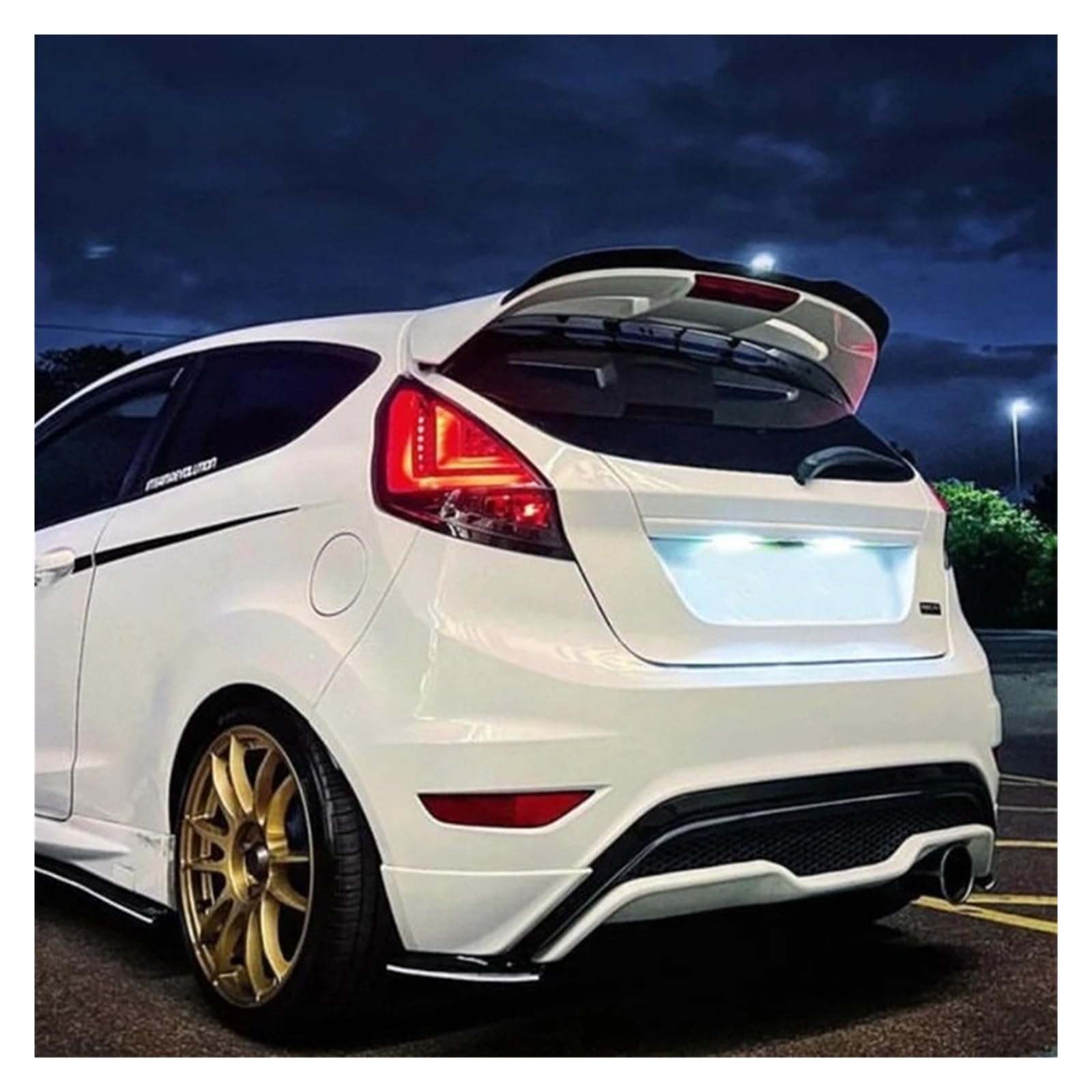 Kompatybilny z Fiesta 2008-2017 ST-Line MK6 MK6.5 Hatchback Tylny dach samochodu Spoiler Okno Skrzydło Splitter Wykończenie Body Kit(Carbon Look)