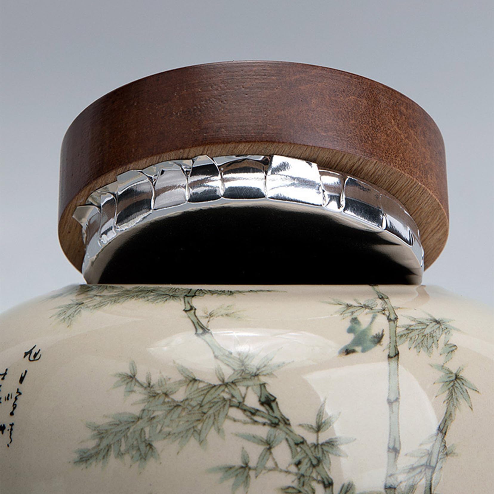 ZALTAS Ceramiczny słoik do przechowywania żywności – kanister na żywność z hermetyczną uszczelką, bambusową pokrywką i drewnianym pudełkiem na prezent, luźna herbata, kawa, orzechy przyprawy