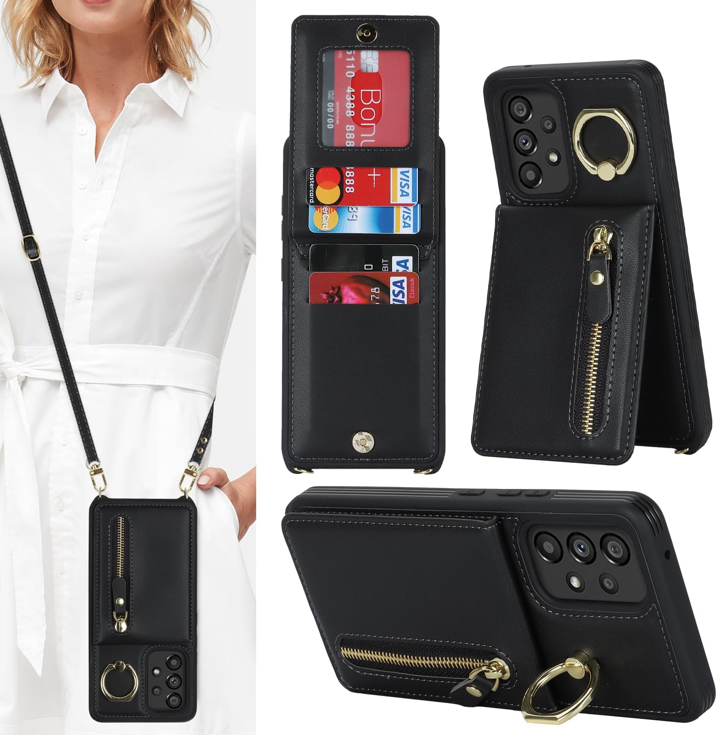 Samsung A53 Flip Wallet Case Premium Leather Magnetic Phone Cover | UK