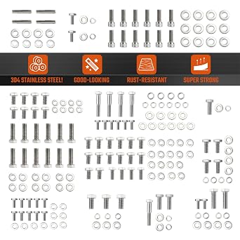 Engine Bolt Kit 211PCS Fit for Chevy SBC 265-400 | 304 Stainless Steel, Hex Bolts Nuts, Small Block 283 302 305 307 327 350, Engine Hardware Kit, OE Quality, Direct Fit
