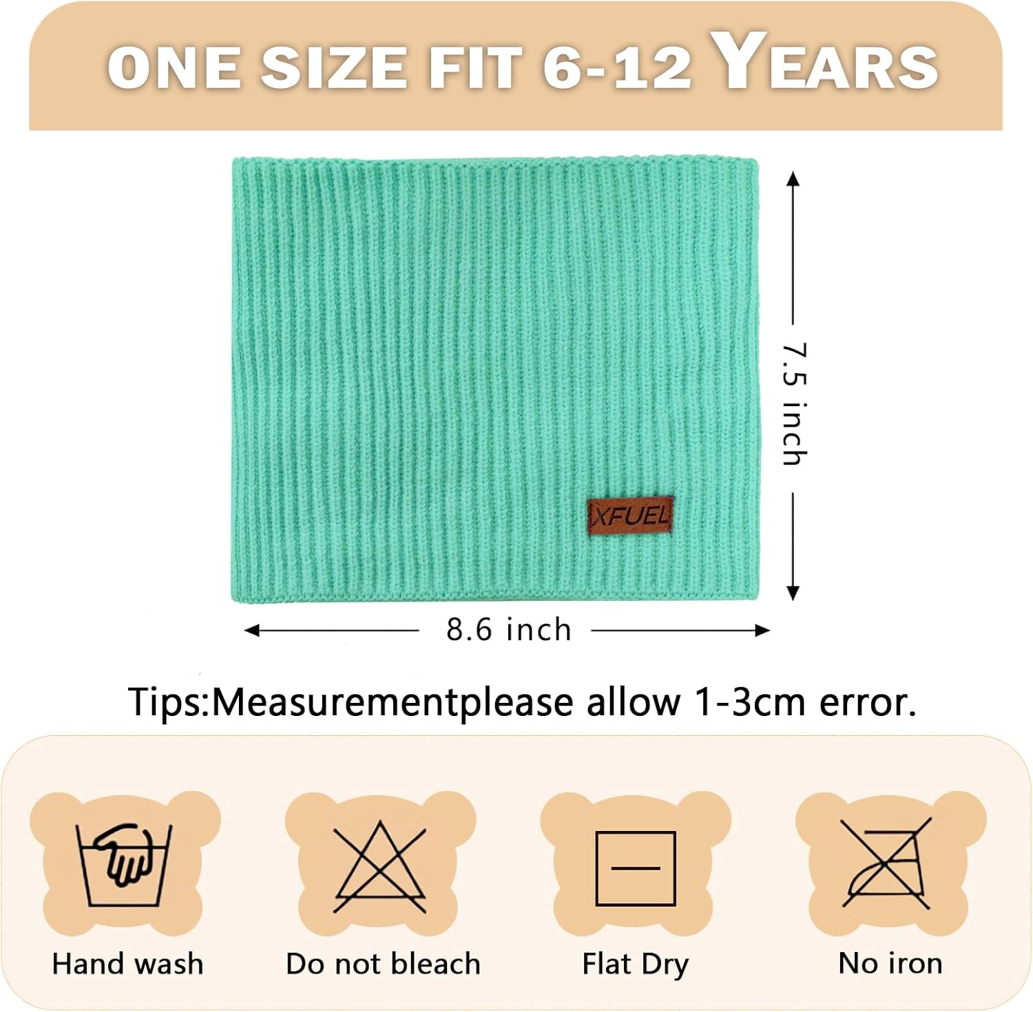 Kids Neck Warmer, Knitted Winter Neck Gaiter, Fleece Lined Infinity Scarf for Boys Girls, Ski Mask for Cold Weather - Image 3