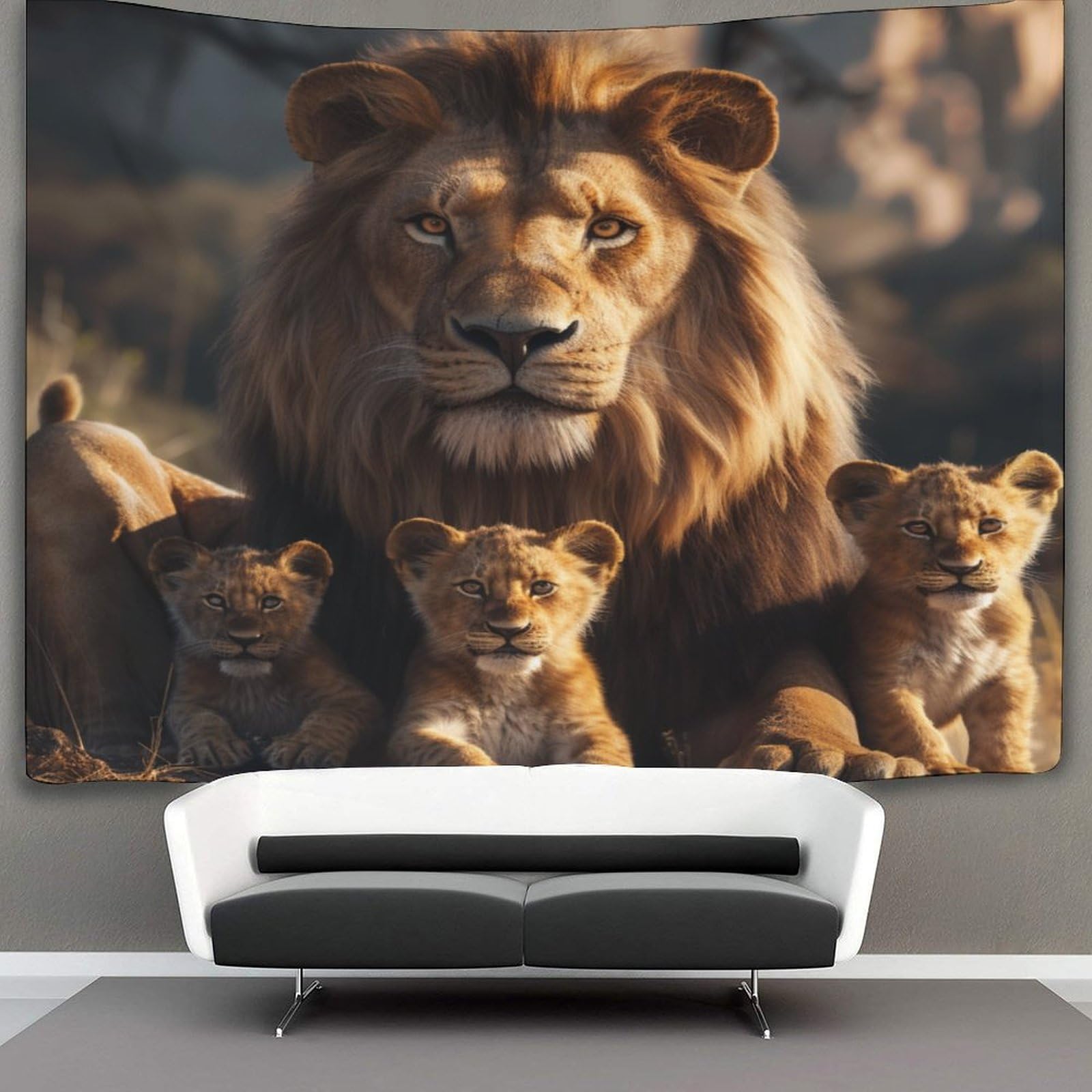 kaiyun Lion Tapestry Animal Tapestries 3D Wall Hanging Home Decorations for Room 70cmx100cm
