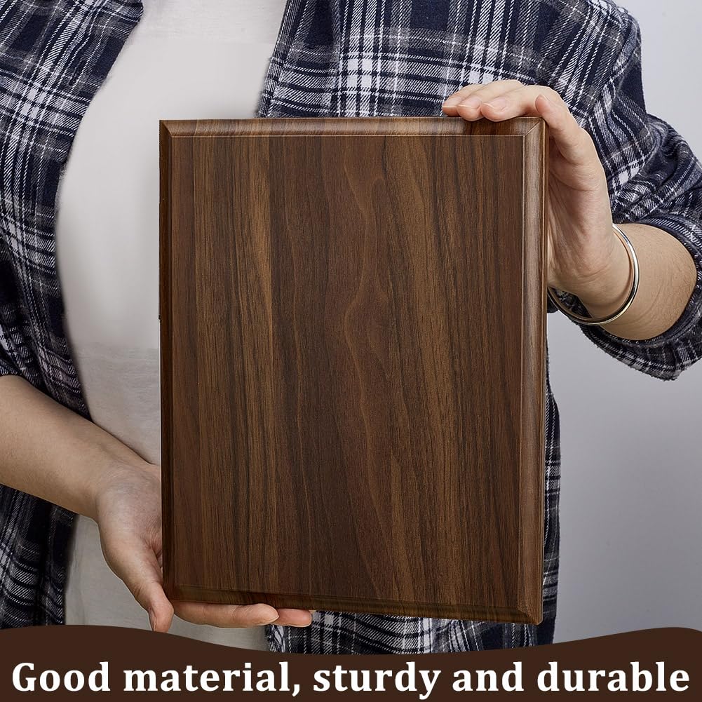 AHANDMAKER Walnut Medal Basement, 7.87 X 9.84 Inch Blank Award Plaque Straight Edge, Rectangle Finished Wood Plaque - Image 3