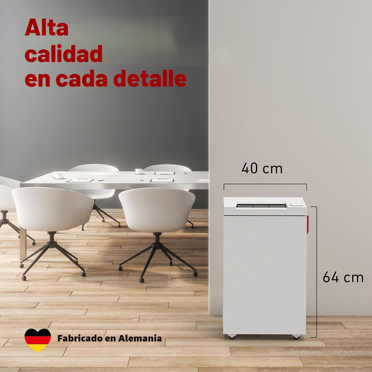 IDEAL Destructora de papel 2445, nivel de seguridad P-2, corte en tiras de 4 mm, capacidad de 18 hojas, contenedor de basura de 35 L, destruye también papeles/grapas y tarjetas de crédito