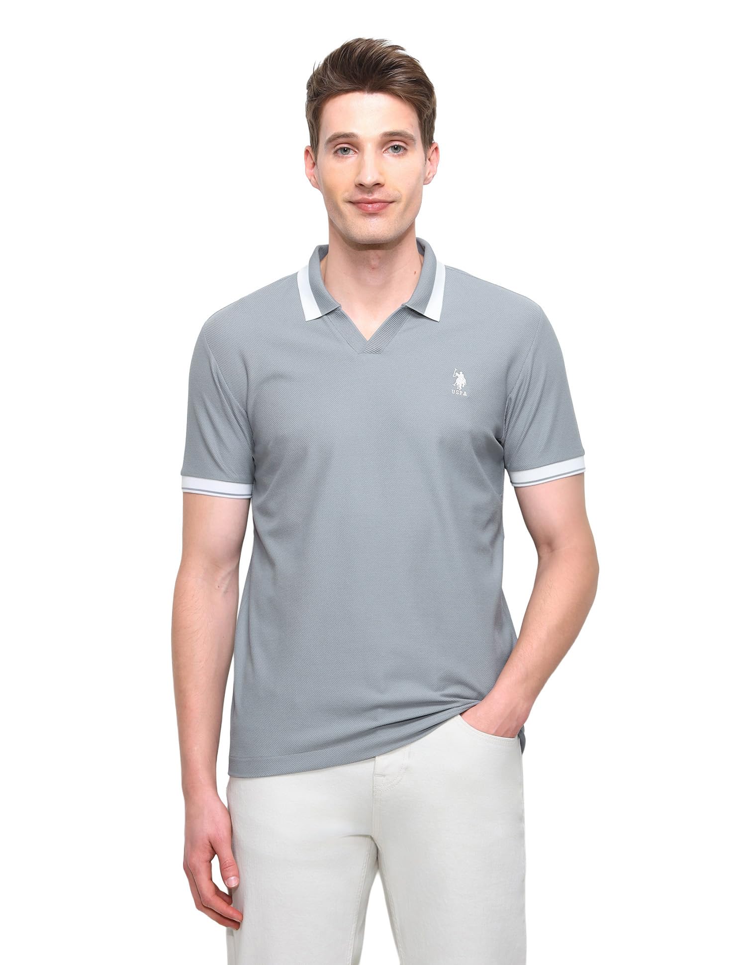 u.s. polo assn. U.s.Polo Association Men's Solid Slim fit Polo Shirt-picture-31
