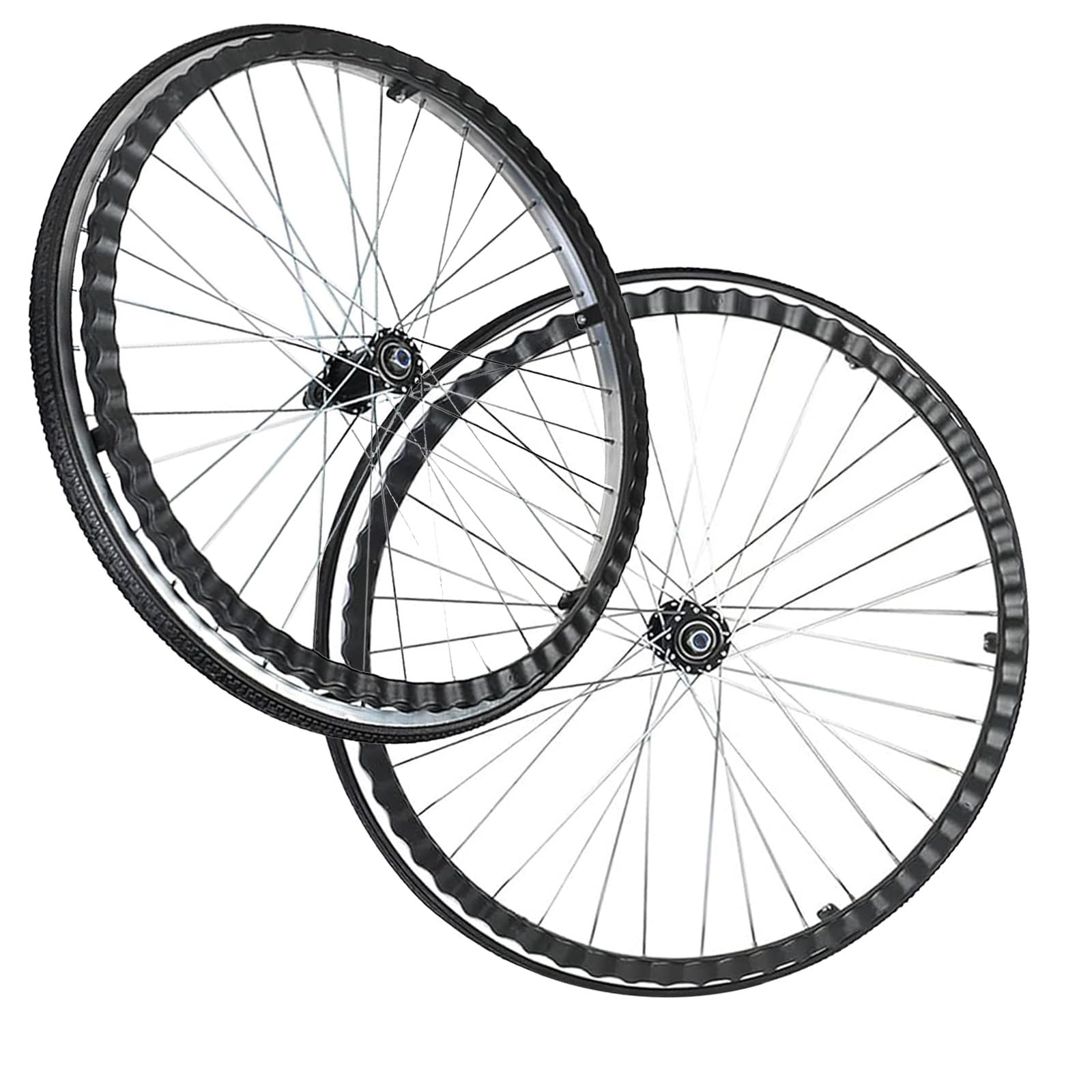 24×1 Ruedas Traseras De Accesorios Para Sillas De Ruedas, Prueba De Pinchazos Macizos Ruedas para Sillas De Ruedas, Rueda De Repuesto Con Rodamiento, para Sillas De Ruedas(24Inch/60cm(2Count))