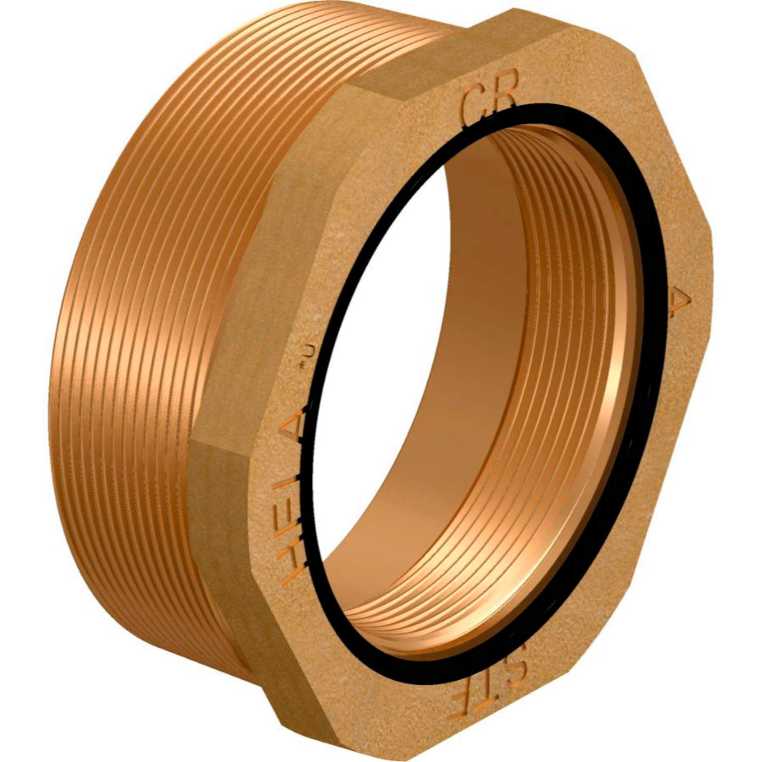 Ecoflex R4-G3 Réducteur mâle-femelle résistant à la corrosion avec filetage conique sans joints toriques en laiton doré (référence 1078369)