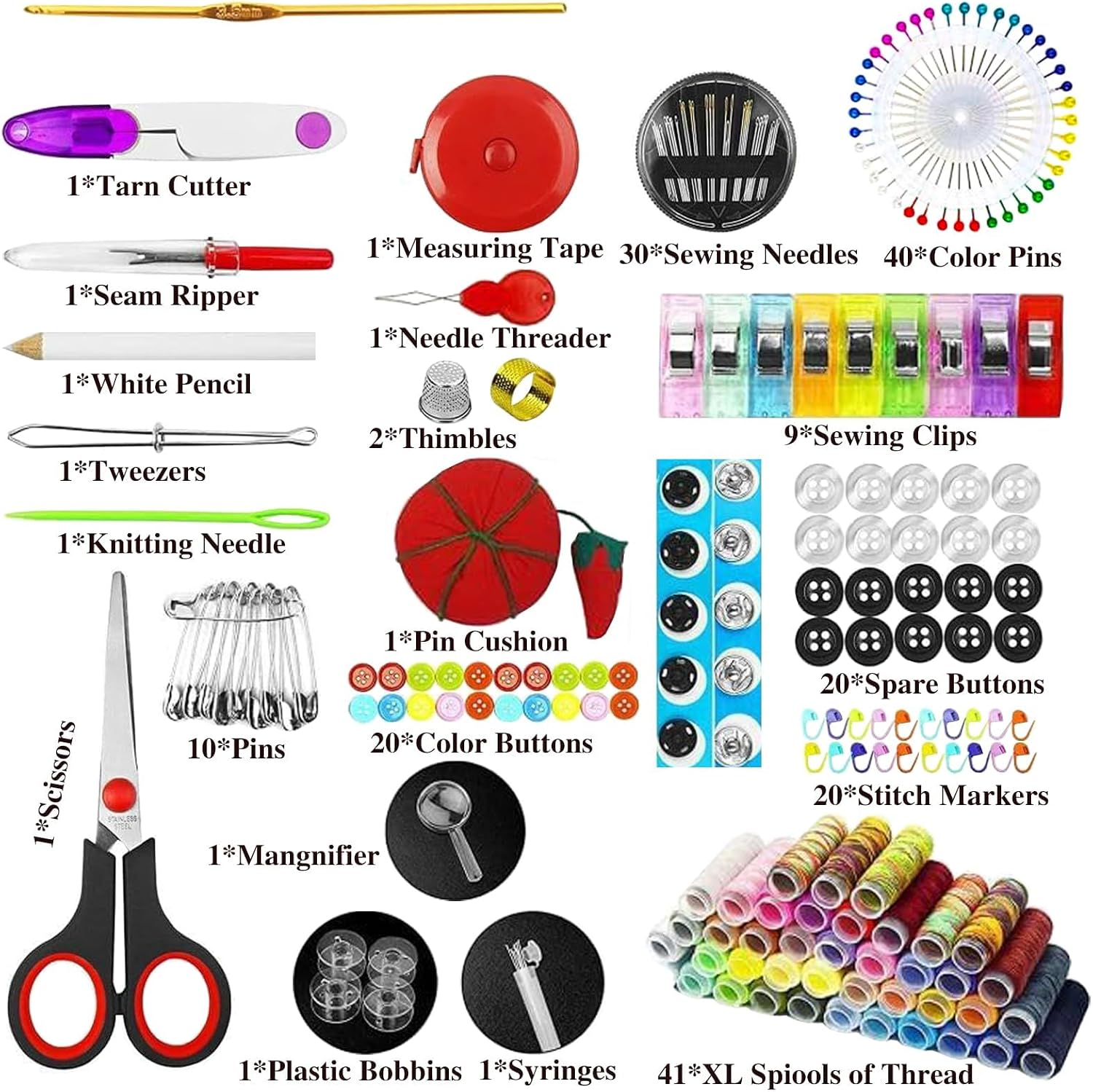 Premium Sewing Kit for Adults, Portable with Complete Sewing Supplies, Sewing Thread, Needle Threaders, Hand Sewing Kit & Needle and Thread Kit for Travel & Home Repair