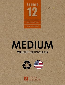 Medium Weight Chipboard Sheets. STUDIO 12 Brand. 8.5" x 11" .030 Thickness. 10 Sheets