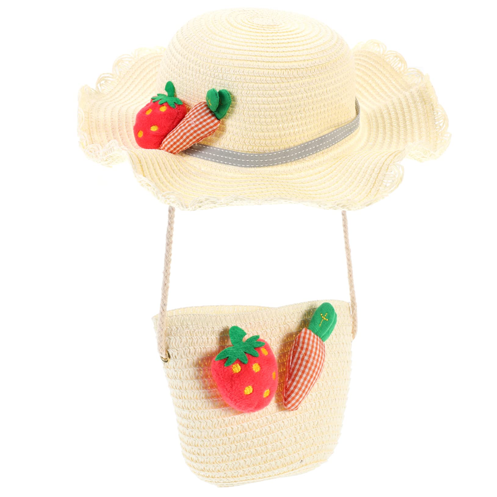 1juego Sombrero De Sol Infantil Bolsa De De Protección UV para Niño Niña Gorro Transpirable y Bolsa De Mano De Verano para Playa y Actividades Al Aire