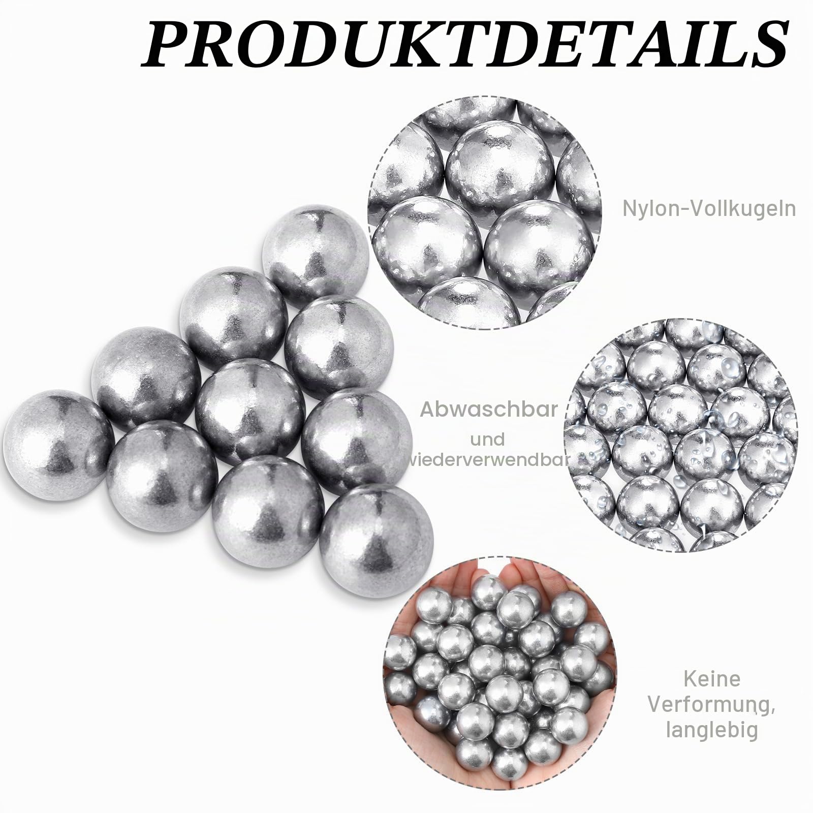 Gisafai 150 Stück 68 Kaliber Aluminium Paintball Munition Übung Paintball Kraftvoll Nicht tödliche Übungsbälle für Schießtraining Übung