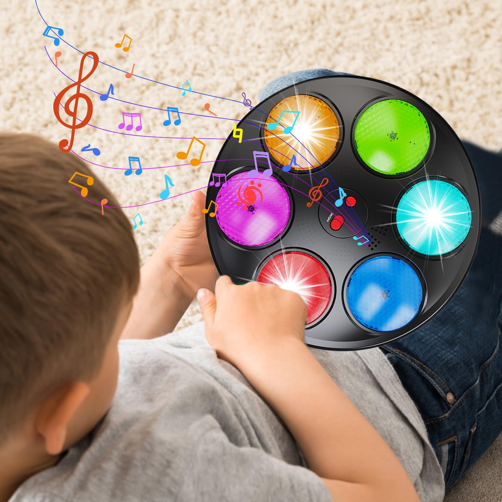 Aznever Jouet À Marteler Interactif,Jeu Interactive De Tape Taupe - Jeu De Société Avec Lumière Éducatif Interactif Pour Apprentissage Précoce | Intérieur Extérieur Cadeau Anniversaire Noël Famille