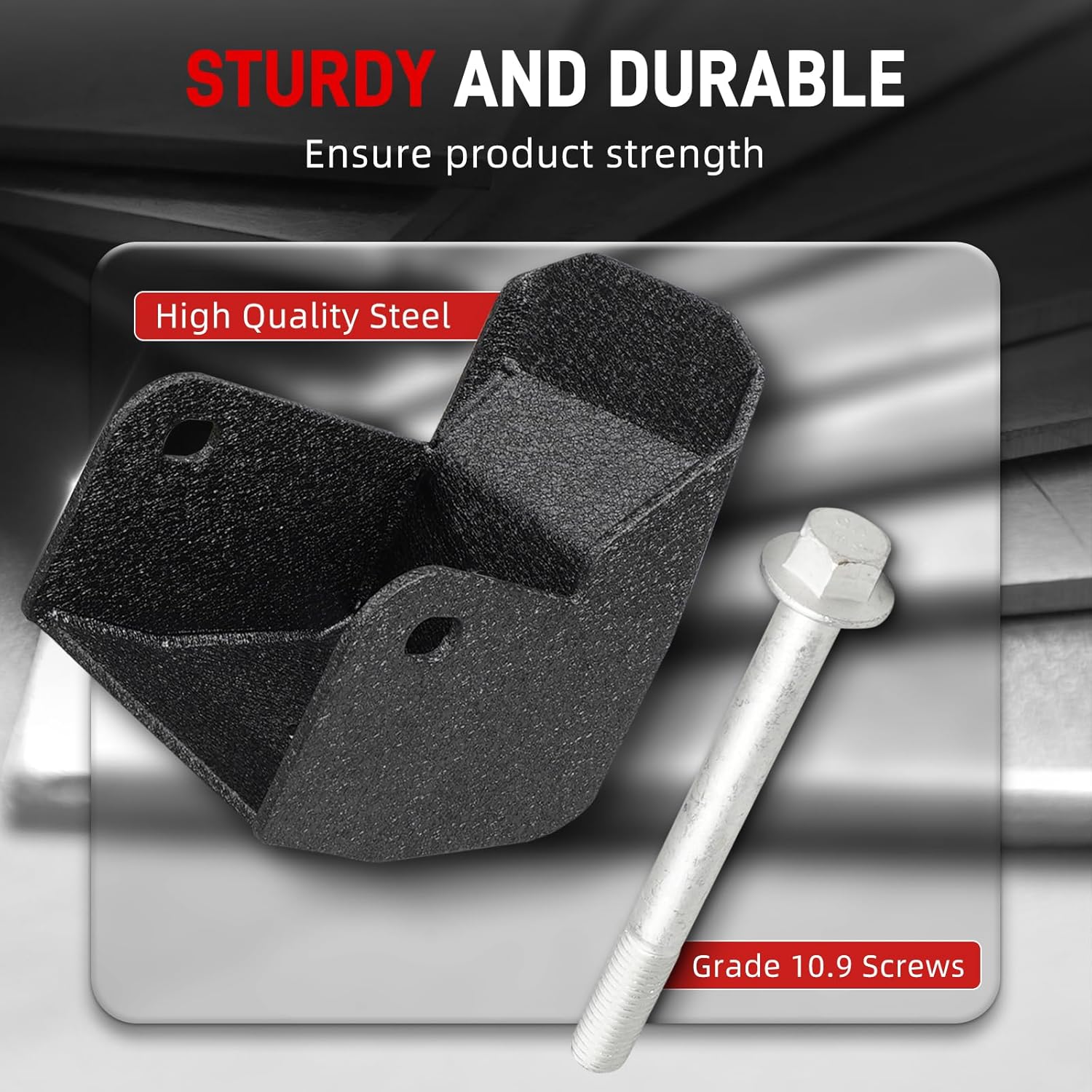 Bevinsee Lower Shock Guard Steel Compatible with Toyota 4Runner, FJ Cruiser2010-2014, Replacement for 42110-60A81, 4Runner Accessories Black