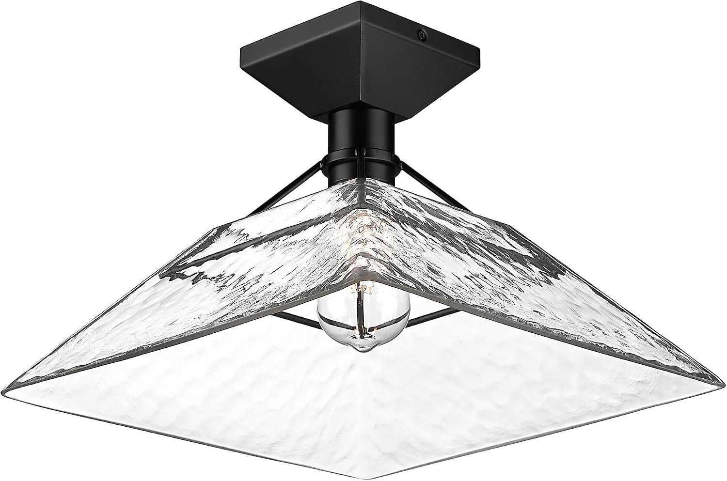 Golden Lighting Kepler 1-Light Semi-Flush Mount in Matte Black
