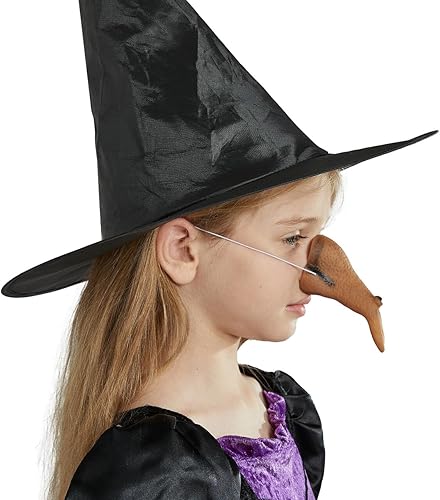 Miniatura 4 de Spooktacular Creations Disfraz de nariz de bruja, accesorio de disfraz de nariz de bruja falsa para niños, hombres y mujeres, disfraces de bruja,