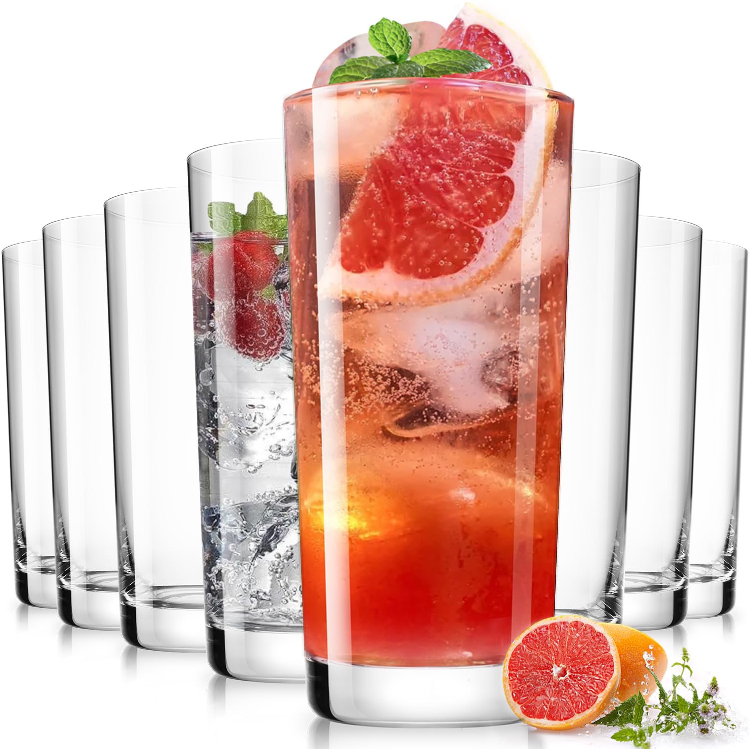 LUNA & MANTHA 8-Pack Highball Glasses