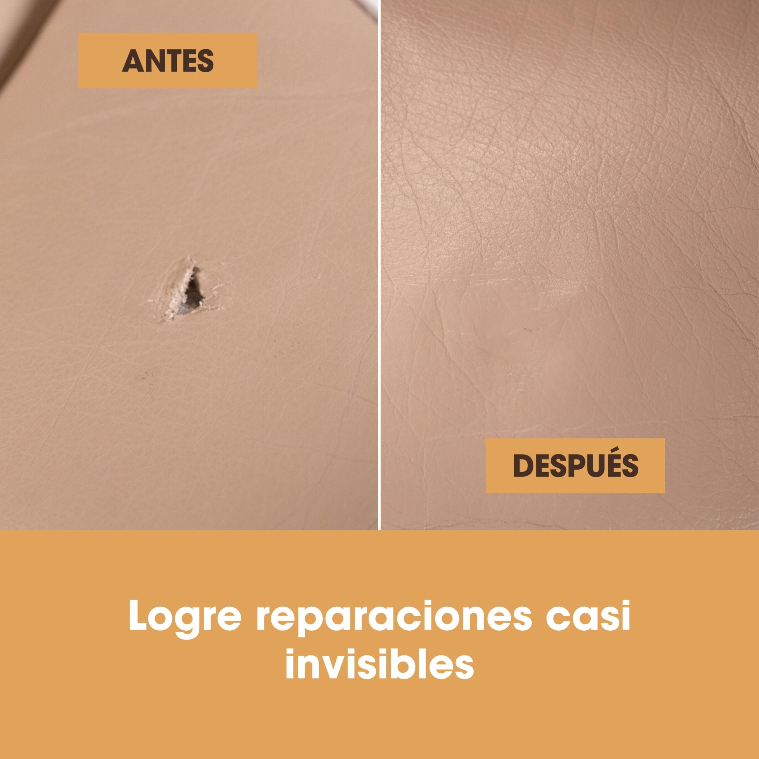 Furniture Clinic Kit Completo de Reparación de Cueros - 12 Opciones de Colores para Sofás, Asientos de Coche - Remienda, Rellena y Retoca Arañazos, Desgarros y Otras Áreas Dañadas (Gris)