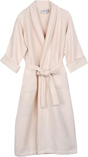 Superior 100% Cotton Waffle Weave Bathrobe, Soft Absorbent Spa Robe for Men and Women