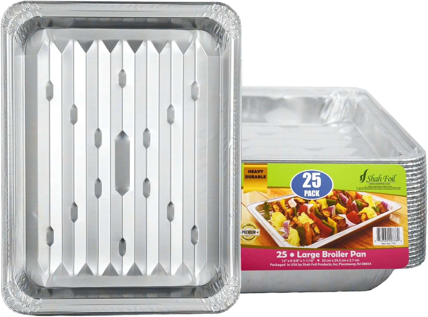 Shah Foil Aluminum Broiler Pans with Ribbed Bottom Surface