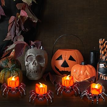 中古品【ハロウィン キャンドルライト】ガラスの瓶付き☆ zy