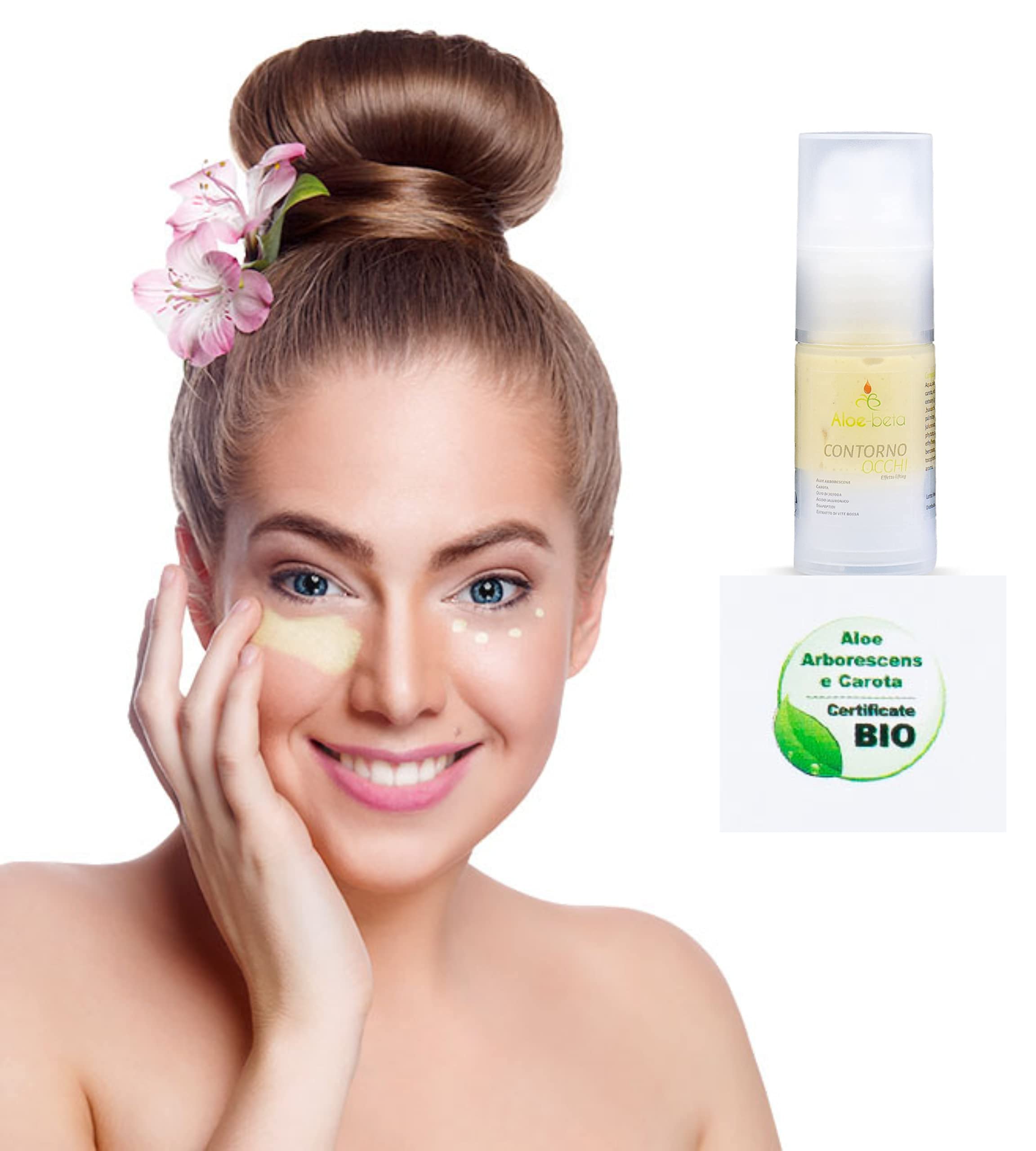 Crema Contorno Occhi BIO con Aloe Arborescens - ANTIRUGHE BORSE e OCCHIAIE - Vitamine E, Oli Vegetali e Acido Ialuronico - 15ml (Quantità 2 Unità)