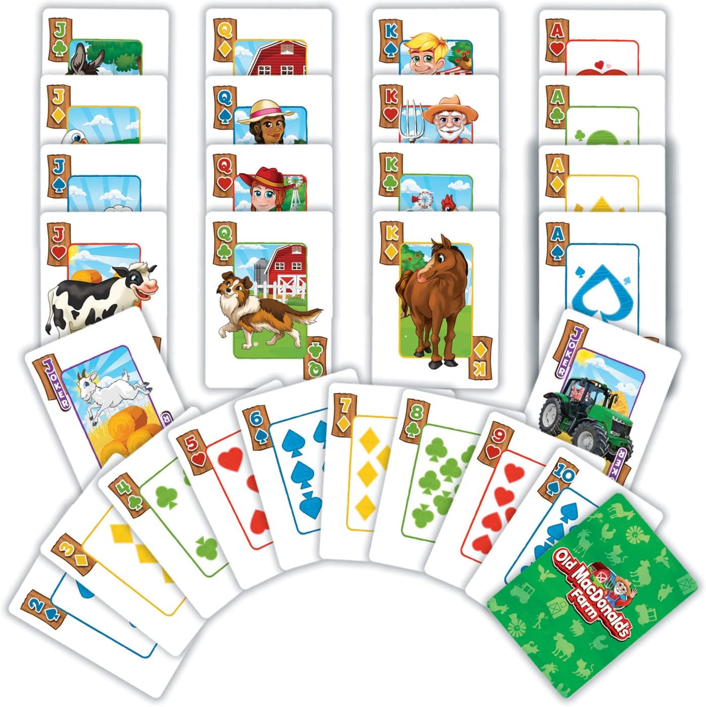 MasterPieces Licensed Kids Games - Old MacDonald's Farm - Supersized Playing Cards Games for Kids & Family, Laugh and Learn