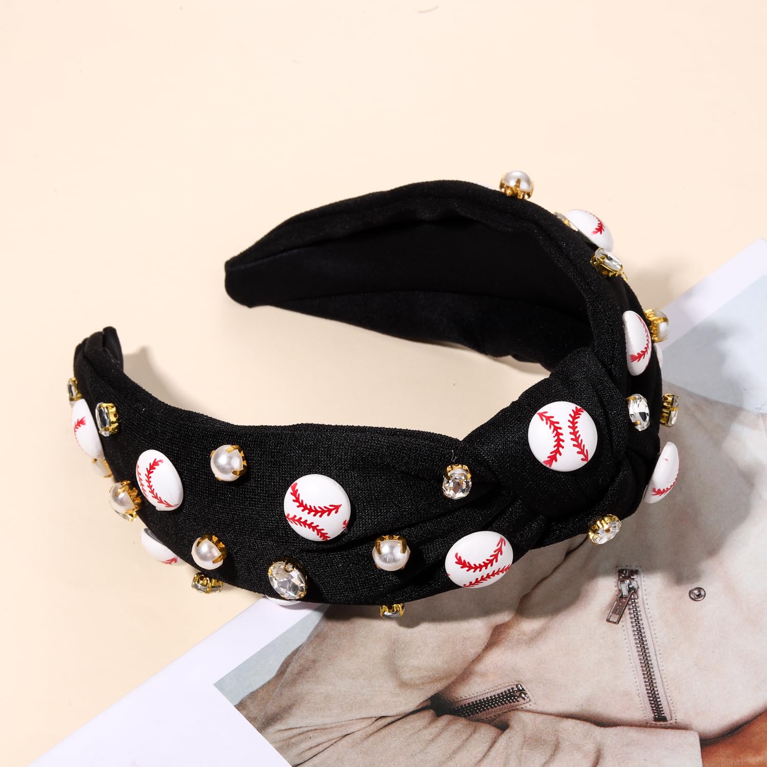Amazon.com : Baseball Headband for Women Crystal Pearl 