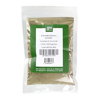 Lavender Flower Powder, by Herb Co, Lavandula x Intermedia, from USA, Kosher, for Baking, Tea, Soaps, Salves, Body Powders & Facial Masks, 1/4 lb