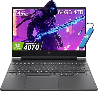 HP Victus 16 Gaming Laptop (16.1" FHD 144Hz, AMD Ryzen 7 8845HS (> i9-11900H), 64GB DDR5 RAM, 4TB SSD, NVIDIA RTX 4070 8GB) 1-Month Game Pass, Backlit, MUX Switch, IST Hub, Win 11 Home, Mica Silver