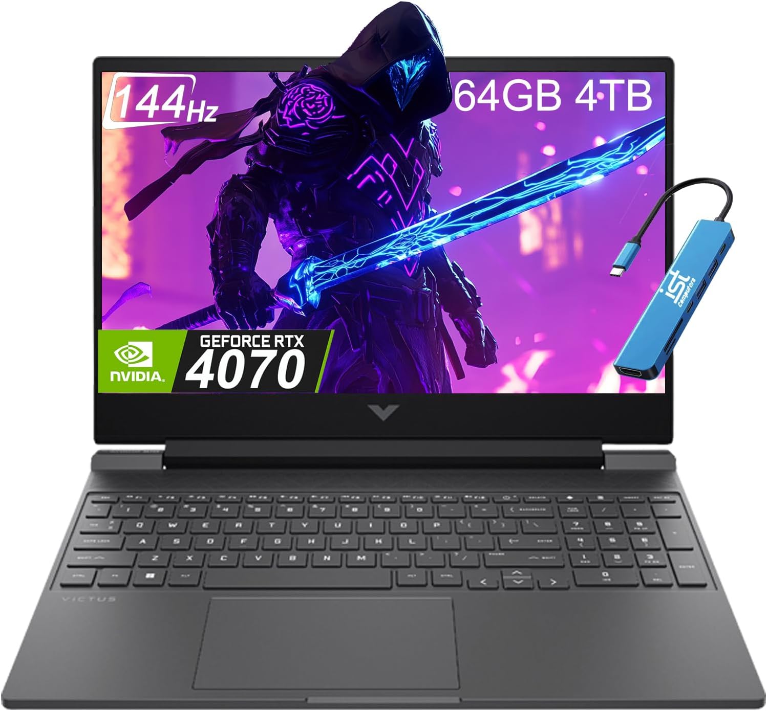 HP Victus 16 Gaming Laptop (16.1" FHD 144Hz, AMD Ryzen 7 8845HS (> i9-11900H), 64GB DDR5 RAM, 4TB SSD, NVIDIA RTX 4070 8GB) 1-Month Game Pass, Backlit, MUX Switch, IST Hub, Win 11 Home, Mica Silver