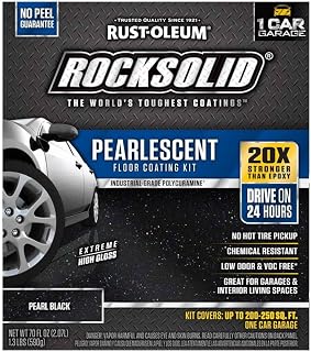 Rust-Oleum 306325 RockSolid Pearlescent 1 Car Garage Floor Coating Kit, Pearl Black