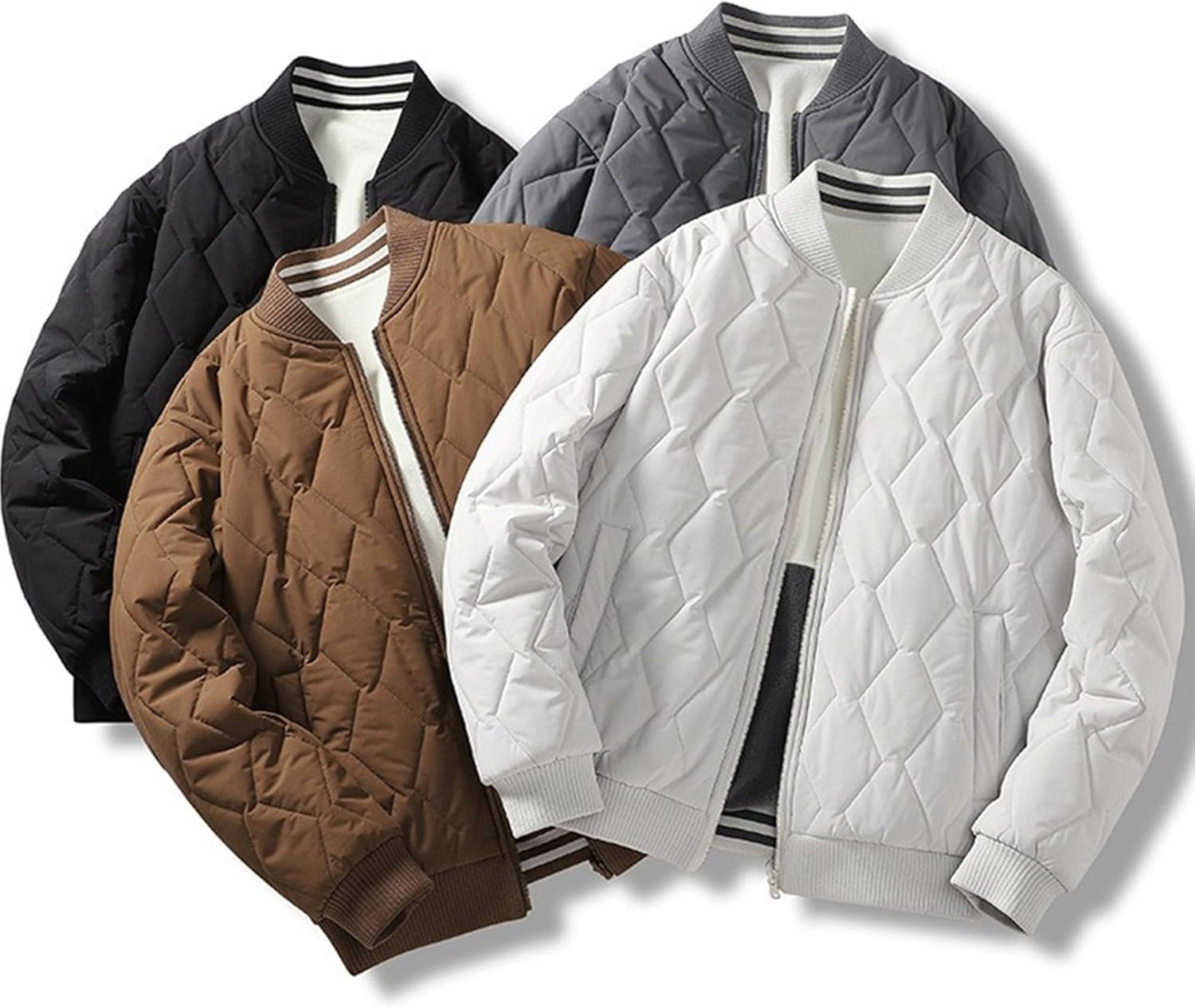 DGHM-JLMY Men's Quilted Fall Winter Business Coat Warm Padded Puffer Jacket Lightweight Casual Bomber Jackets