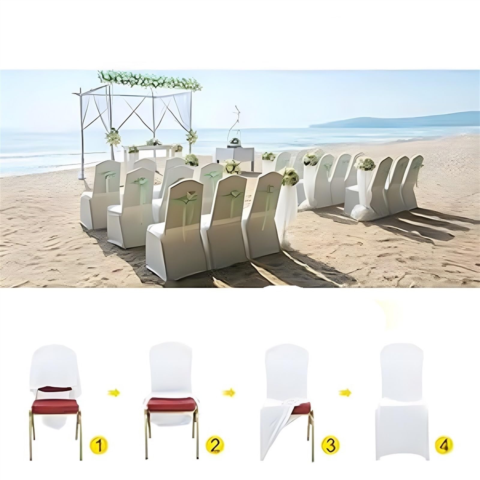 Decoración de Boda Funda for Silla Poliéster Spandex Elástico Funda for Silla Lavable extraíble Adecuado for Banquetes Celebración Catering Fiesta Cumpleaños y Otras Ocasiones(12,10pcs)