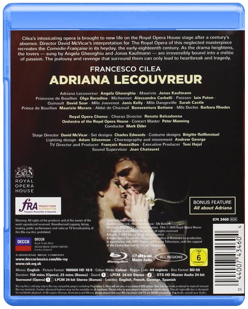 (未使用･未開封品)　Cilea: Adriana Lecouvreur [Blu-ray] [Import] p1m72rm Amazon.com: Cilea: Adriana Lecouvreur[Blu Ray] [Blu-ray