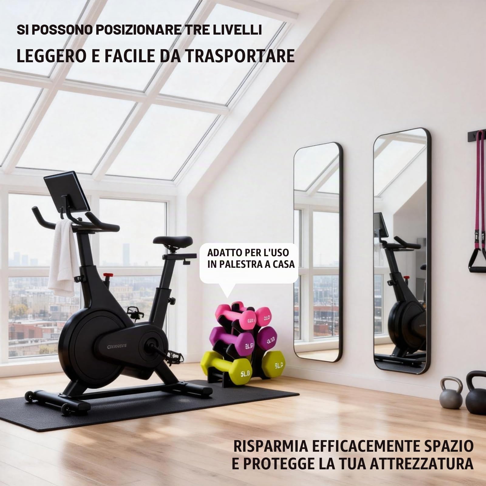 Dumbbell Rack, supporto triangolare per rastrelliere a manubri