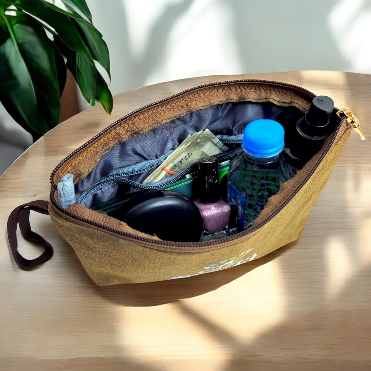 Atvifit Polyester Travel Pouch with Hidden Pocket and Handle, Compact Organizer for Essentials,Storage Bag for Ladies Handbag Tote Bag Glasses Keys 6Inch x 10Inch (Thankful Grateful Blessed Brown) Atvifit Polyester Travel Pouch with Hidden Pocket and Handle, Compact Organizer for Essentials,Storage Bag for Ladies Handbag Tote Bag Glasses Keys 6Inch x 10Inch (Thankful Grateful Blessed Brown)