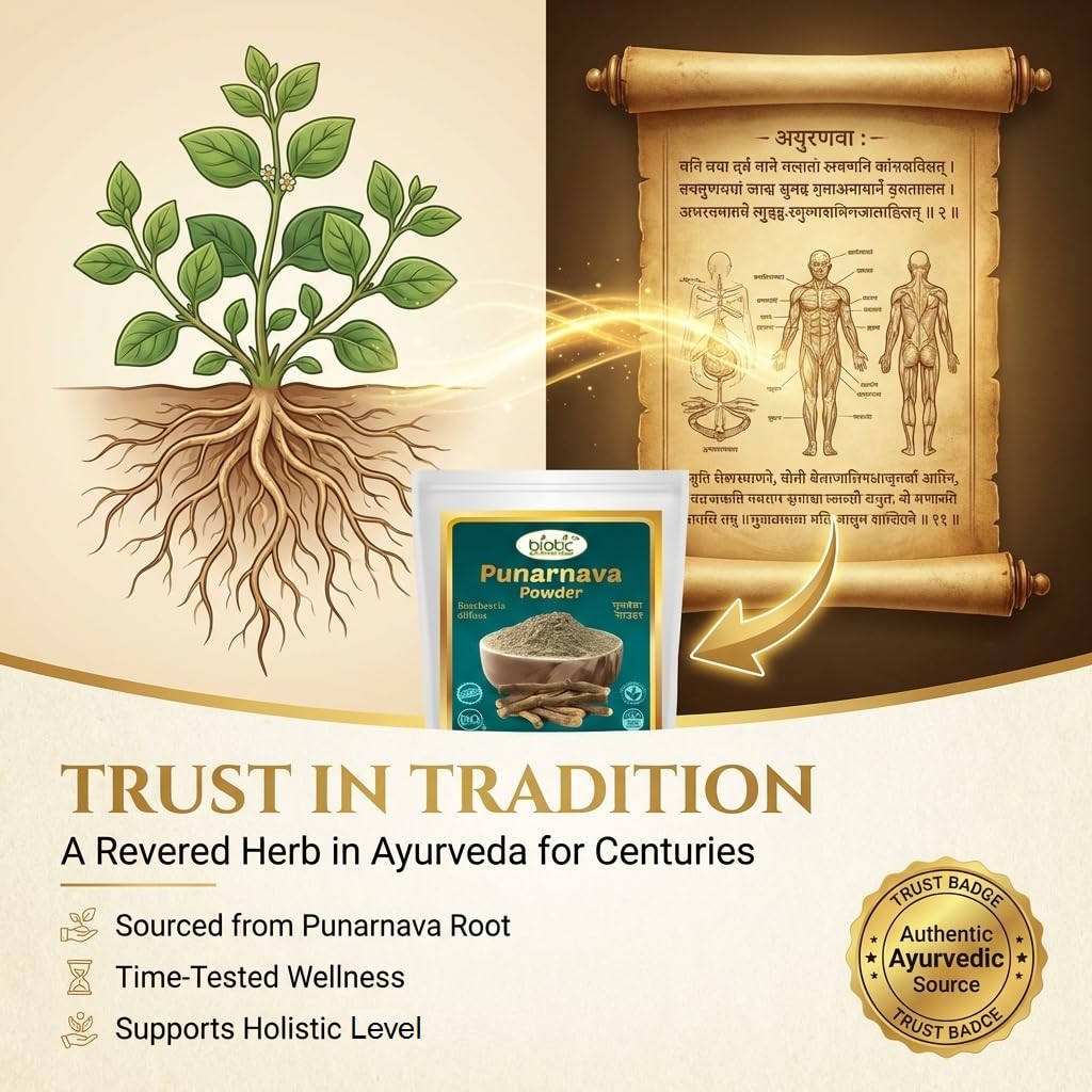 Biotic Natural Punarnava Powder - Boerhavia diffusa - Punarva Churna - 100 gm — Amazon image 8