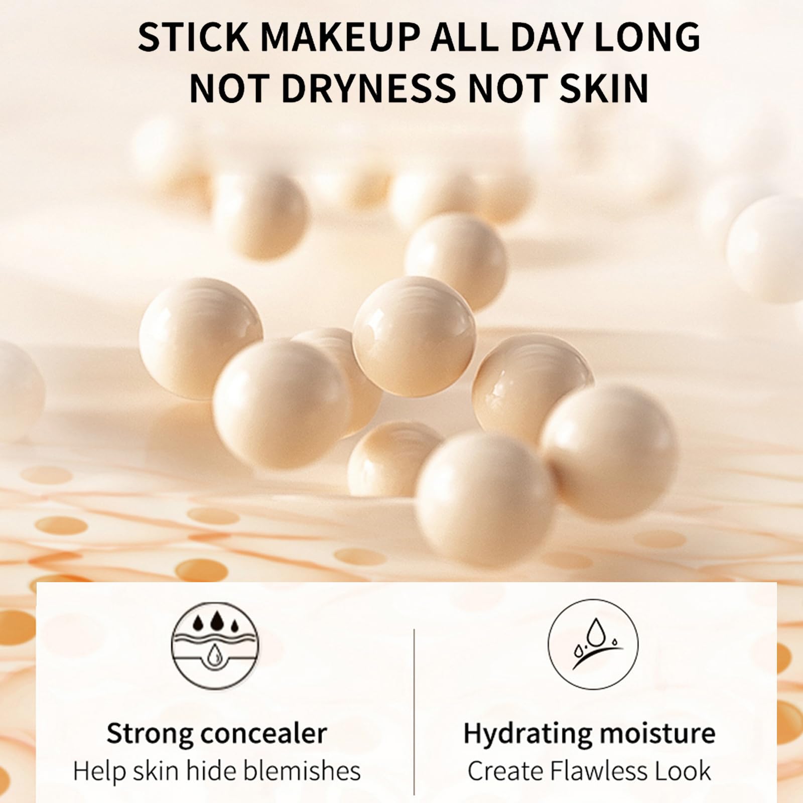 CC Cream With SPF 50 - Base de cobertura completa, poros invisibles, tono de piel uniforme, cubre imperfecciones, hidratante, transpirable, ligera, de larga duración, impermeable, mate (natural) 3