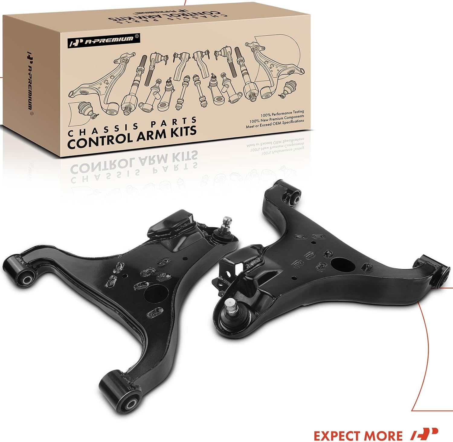 A-Premium 2 x Front Lower Control Arm with Ball Joint & Bushing, Compatible with Infiniti QX56 2004-2010 & Nissan Armada 2005-2015, Pathfinder Armada 2004, Titan 2004-2019