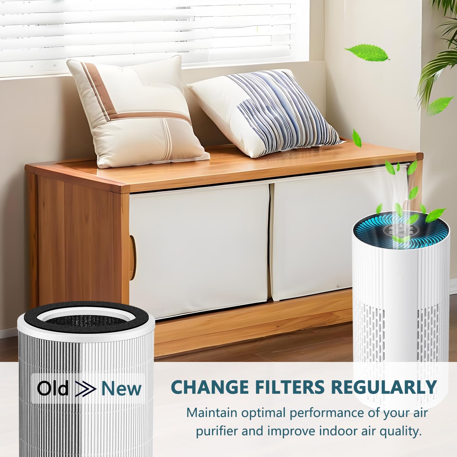 Replacement Filter Compatible With ECOSELF HAP604 Air Purifiers, 3-In-1 Air Filter, H13 Efficiency Activated Carbon Filtration Hepa, 2-Pack - Image 4