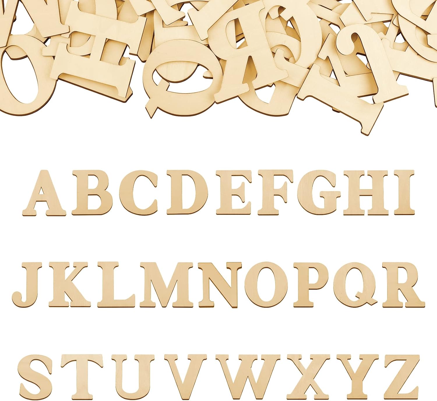78 Pieces 3 Inch Unfinished Wooden Letters Wood Letters Wooden Craft Letter Set for Craft,DIY Craft,Home Wall Decoration,Wood Letter for Crafts