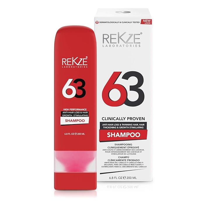 Buy REKZE 63 Shampoo For Thinning Hair and Hair Loss, Clinically Proven to Promote Hair Growth