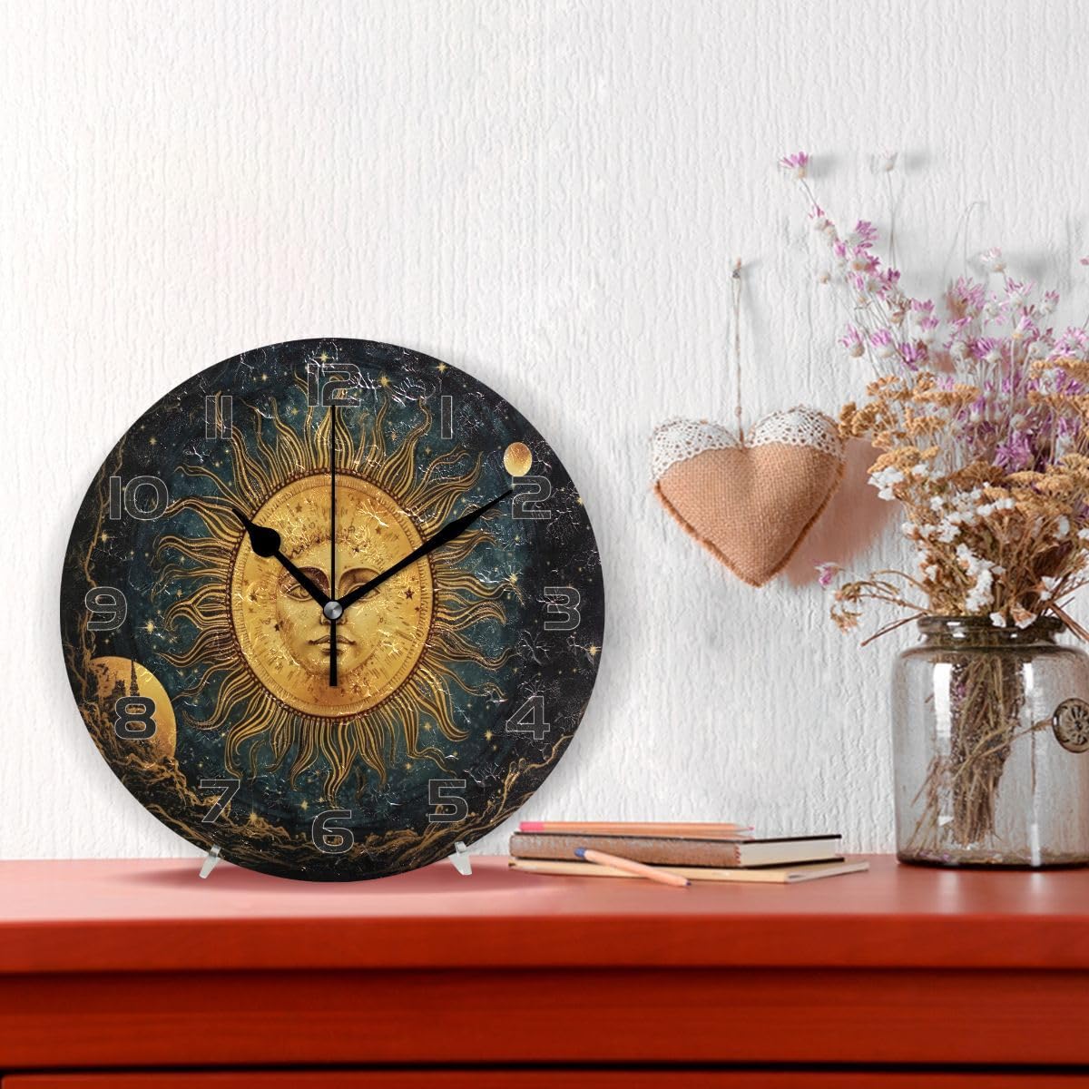 Amazon.com: KJIZMO Sun and Moon Funny Eyeball Round Wall Clock